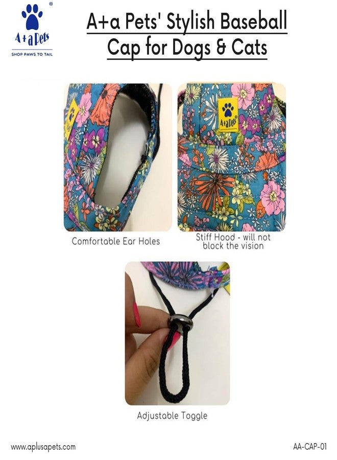 A+a Pets' Stylish Baseball Cap for Dogs & Cats | Adjustable Toggle| Printed Waterproof | for Everyday, Summer, and Rainy Days (S) - Image 3